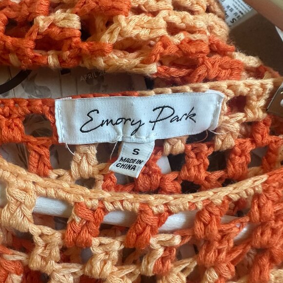 Emory‎ Park Long Sleeve Crochet Cropped Top Size Small - Picture 7 of 9